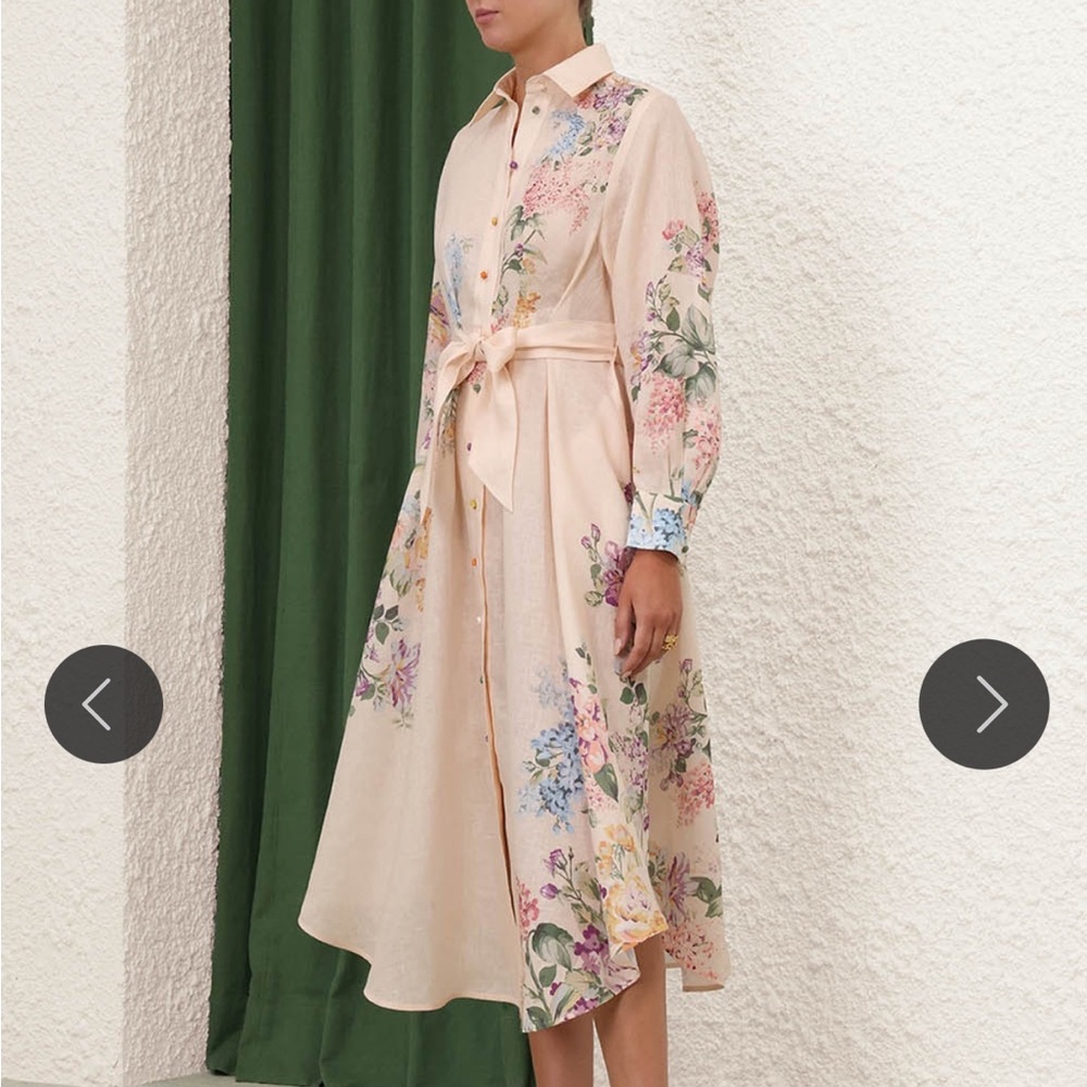 Zimmermann HALLIDAY TUCKED SHIRT DRESS, size 2, NWT, 100% linen - Picture 6 of 14